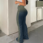 库存baggyjeans牛仔裤女款高腰弹力修身喇叭裤库存牛仔裤杂款批发