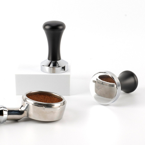 Coffee powder press, labor-saving powder press, stainless steel solid coffee powder press, espresso machine wooden handle press