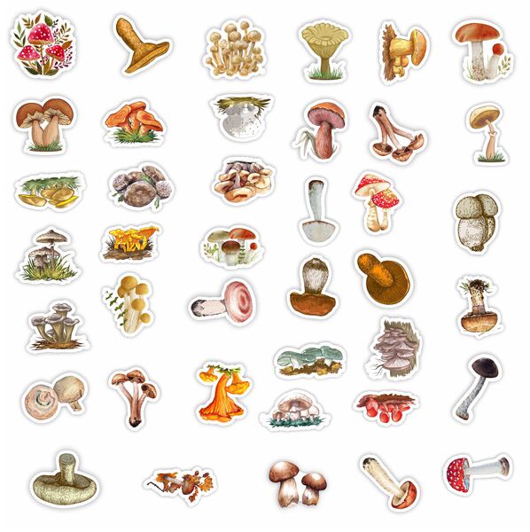 Cartoon stickers with clove mushrooms