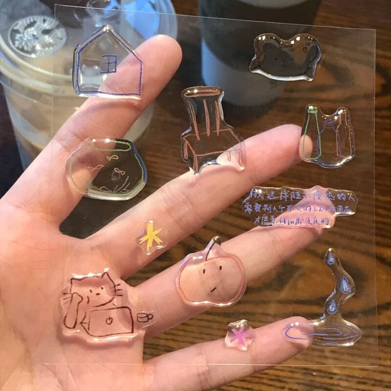 お好みのステッカー 猫の生活 ゼリーステッカー かわいい立体 DIY Guka iPad 携帯電話ケース コンピュータステッカー|undefined