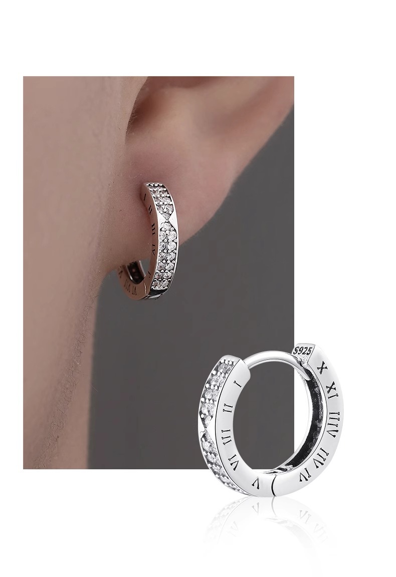 Daily, Street Occasion Copper Material 1 Pair Simple Style Roman Numeral Plating Inlay Copper Zircon Earrings