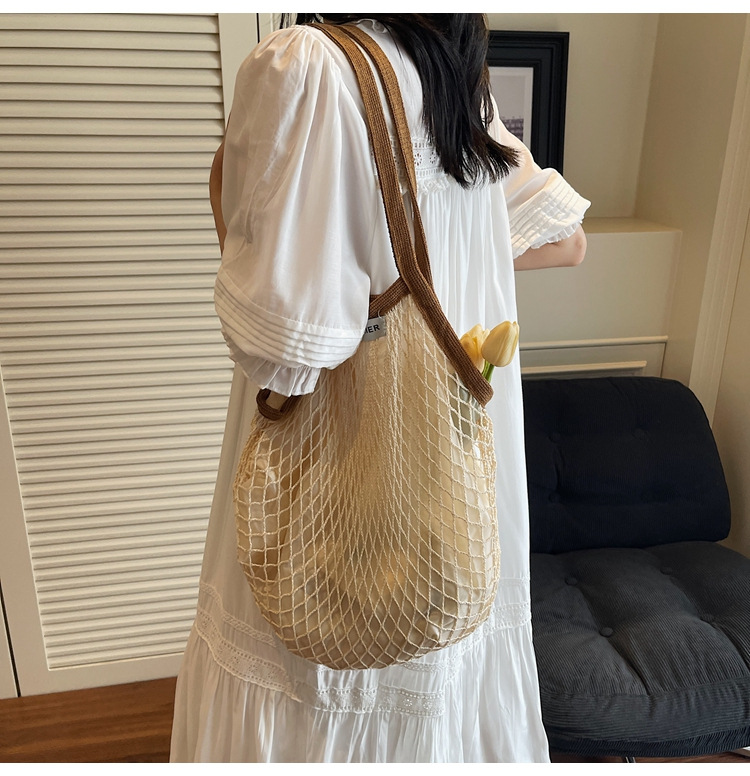 Lazy style large bag Women's 2025 new trendy and versatile single-shoulder bag with large capacity hollowed-out tote bag undefined