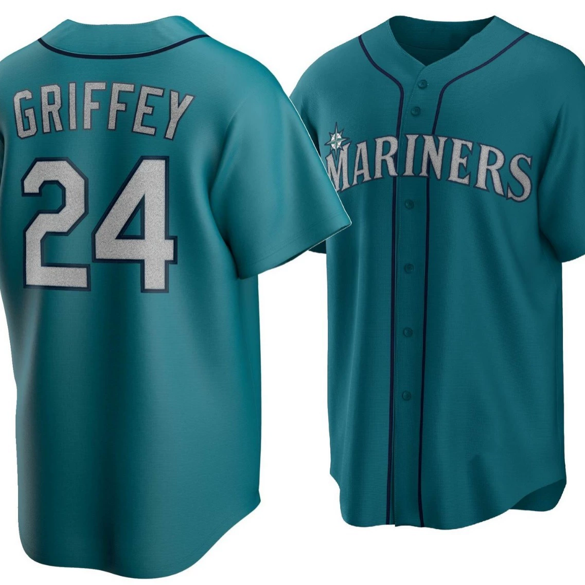 MLB Baseball Sailor Team Rodriguez#44Griffey#24 Milk White Blue Green Вышитые игроки - кросс-бордер релиз