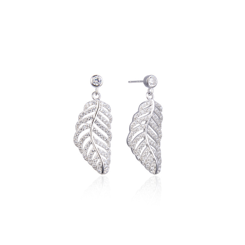 925 plata esterlina pluma stud pendientes nicho diseño de alto grado temperamento pendientes para las mujeres 2023 nueva luz de la hoja pendientes de lujo