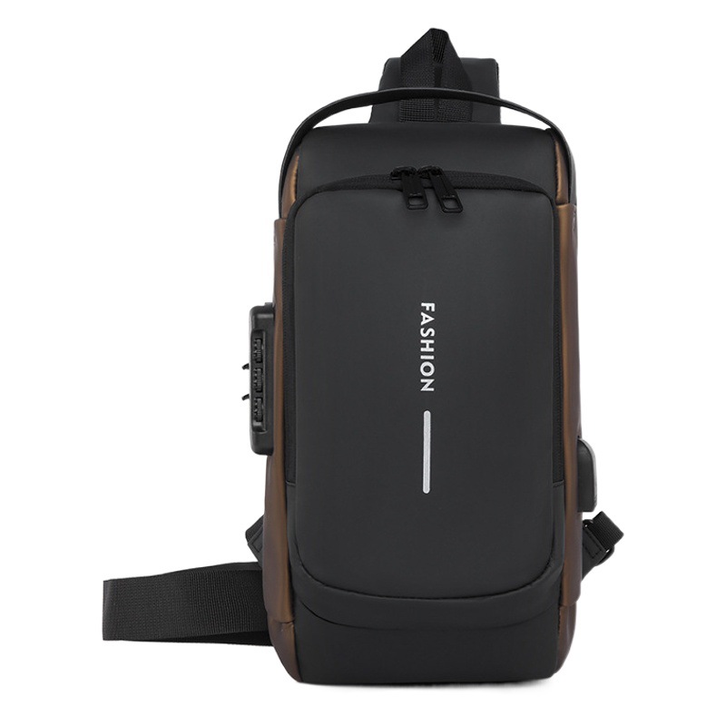 Bolso crossbody de los hombres bolso de pecho bolso de hombro bolso de la cintura de los deportes del ocio pequeña mochila multifuncional crossbody bolso de los hombres Contraseña de bloqueo