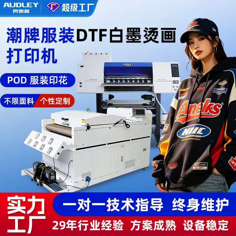 奥德利双头DTF白墨烫画打印机t恤水洗唛抱枕数码印花机热转印机