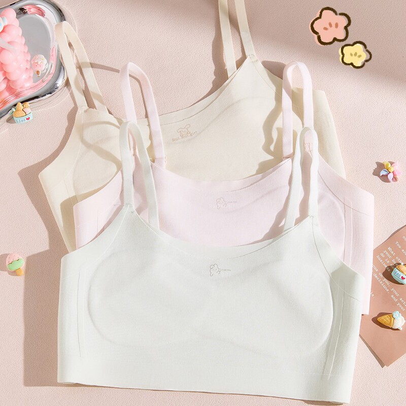 RuiRui Girl V85 Stage One Vest with Integrated Fixed Cup, Comfortable and Soft Small Vest, Seamless Developmental Underwear