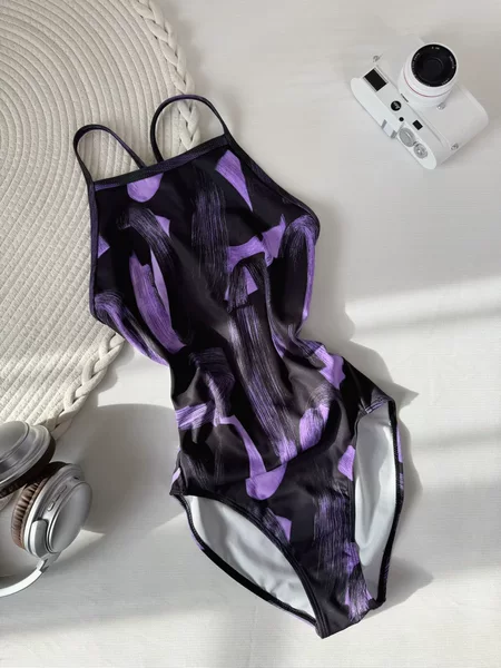 Lycra Single-Layer Racing Swimsuit for Women, Mid-Cut, Full Hip Coverage, Professional Training, Swimming Pool Student Sports Swimwear, Huludao Swimwear