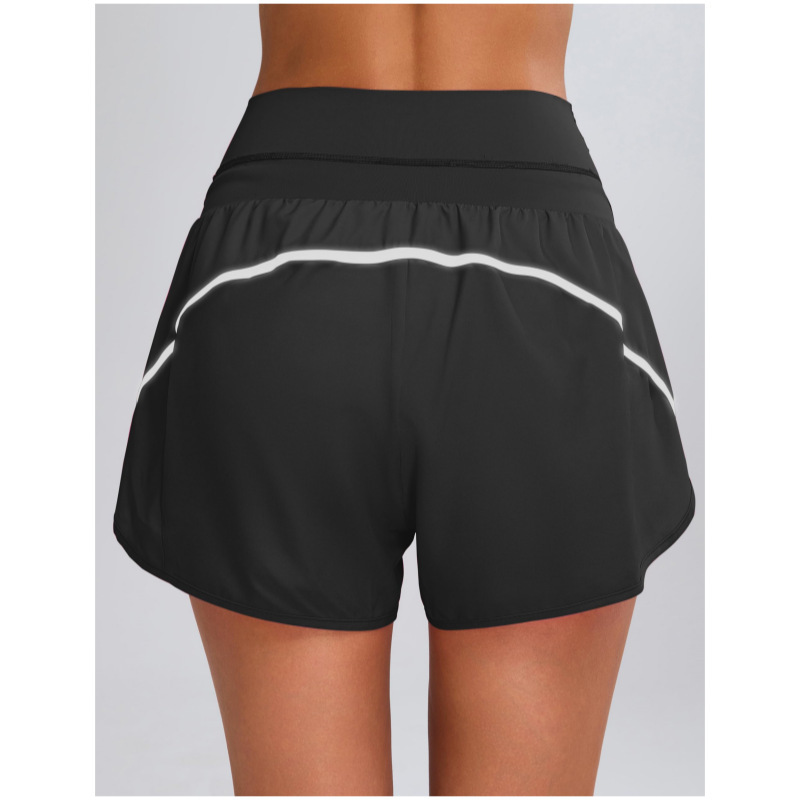 2025 Cross-Border New Women's Outdoor Quick-Drying Running Sports Pants High Waist with Zipper Pocket Yoga Sports Shorts 2025 Cross-Border New Women's Outdoor Quick-Drying Running Sports Pants High Waist with Zipper Pocket Yoga Sports Shorts