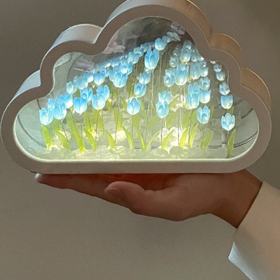 Tulipán luz de la noche hecha a mano material bricolaje paquete lámpara Mesa salón cumpleaños regalo del Día Las Mujeres novias