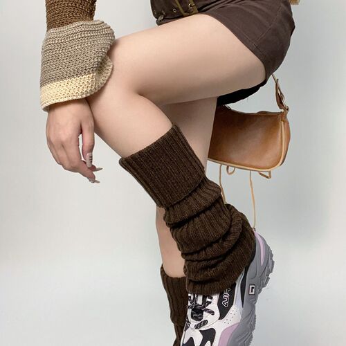 New autumn and winter knitted thick woolen lengthened thigh socks over the knee leg warmers sweet and cool pile socks jk Japanese socks