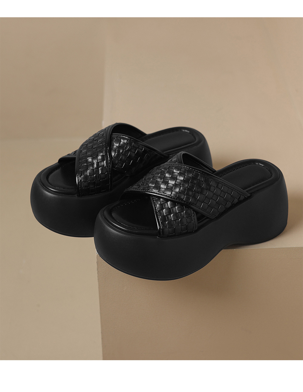Dép sandal nữ xỏ ngón đế bệt quai đan chéo mùa hè — Màu đen, Màu vàng, Màu bạc chi tiết 18