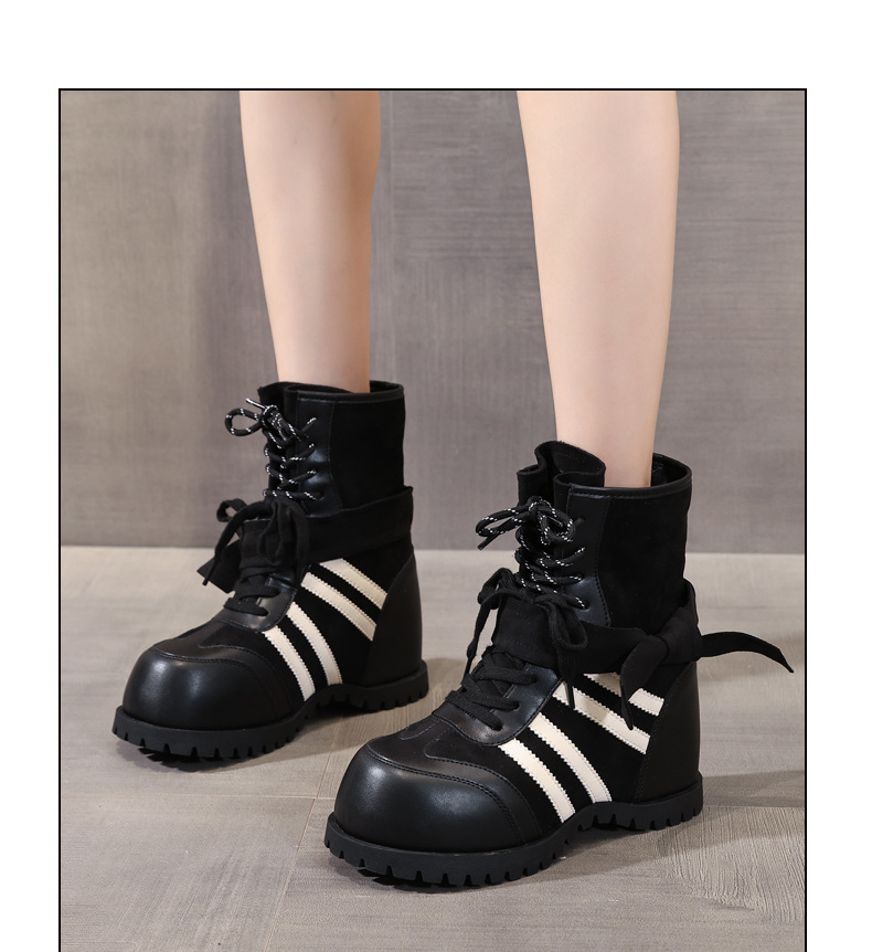 Boot nữ đế dày nâng chiều cao phong cách retro Anh Quốc — màu nâu chi tiết 10