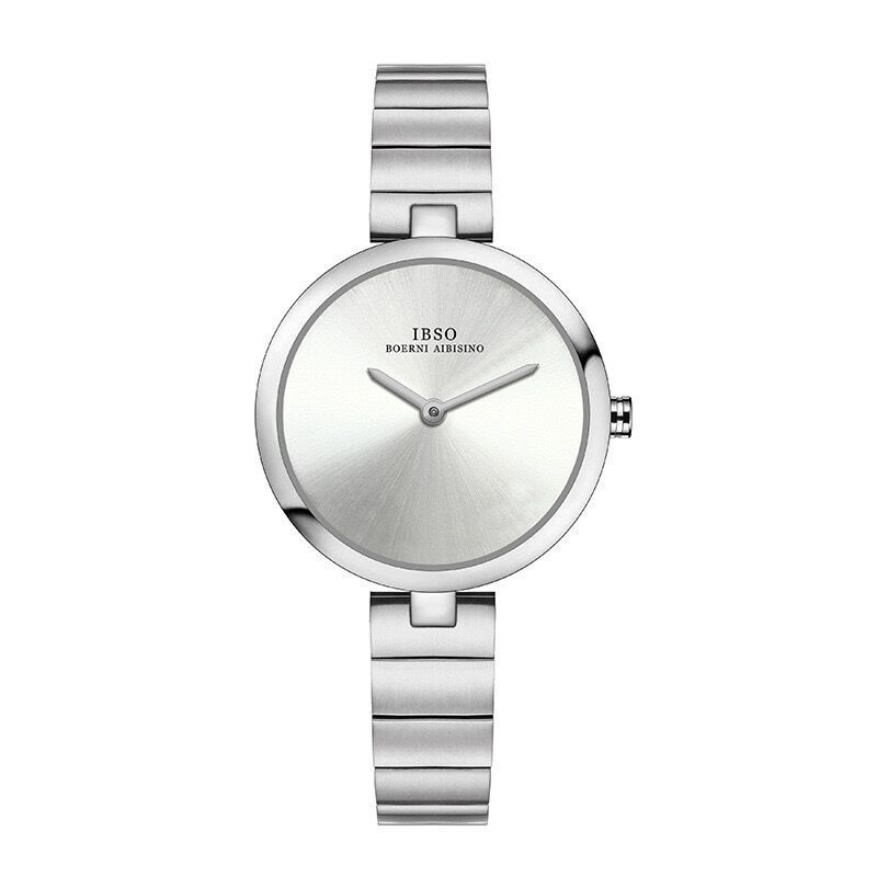 IBSO Aibisino New Disc Middle Ancient Small Silver Watch Simple Light Luxury Small Fragrant Style Steel Band Watch Women's Watch