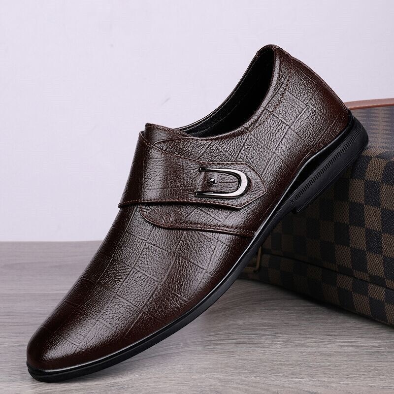Special Offer Men's Business Slip-On Leather Shoes, Non-Slip, Breathable, Soft-Soled Casual Leather Shoes for Middle-Aged and Elderly, Lightweight Spring Shoes