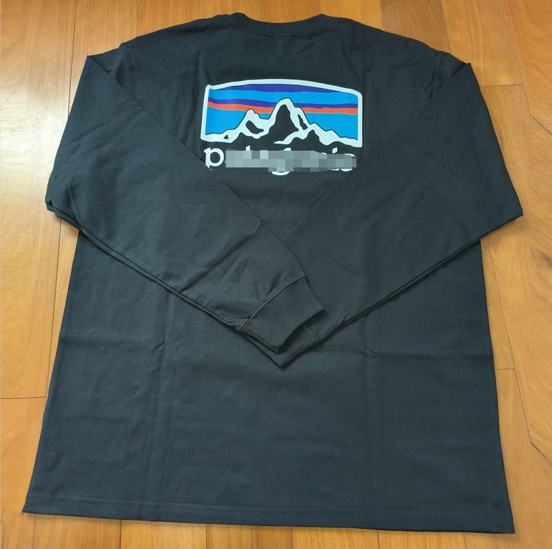 Logotipo de comercio exterior Classic Outdoor Mountain Series Camiseta de manga larga del mismo estilo para hombres y mujeres