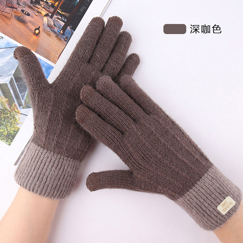 Guantes cálidos con pantalla táctil y diseño de pata de gato, seleccionados con cuidado, a bajo precio, para mujer, guantes de punto gruesos con forro polar para otoño e invierno, para protección contra el frío.