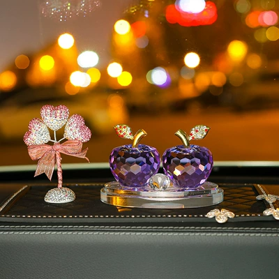 perfume ornaments a generation of — Car ornaments - purple-apple-diamond-encrusted-pink-heart-shaped-balloon-large-five-petal-flower