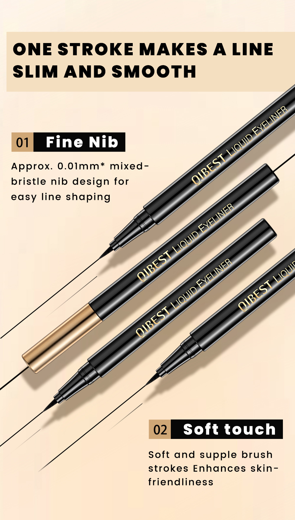 QIBEST Eyebrow and Eye Makeup Set is waterproof, sweat-proof, and does not easily smudge. It offers long-lasting, natural, and three-dimensional eye makeup undefined