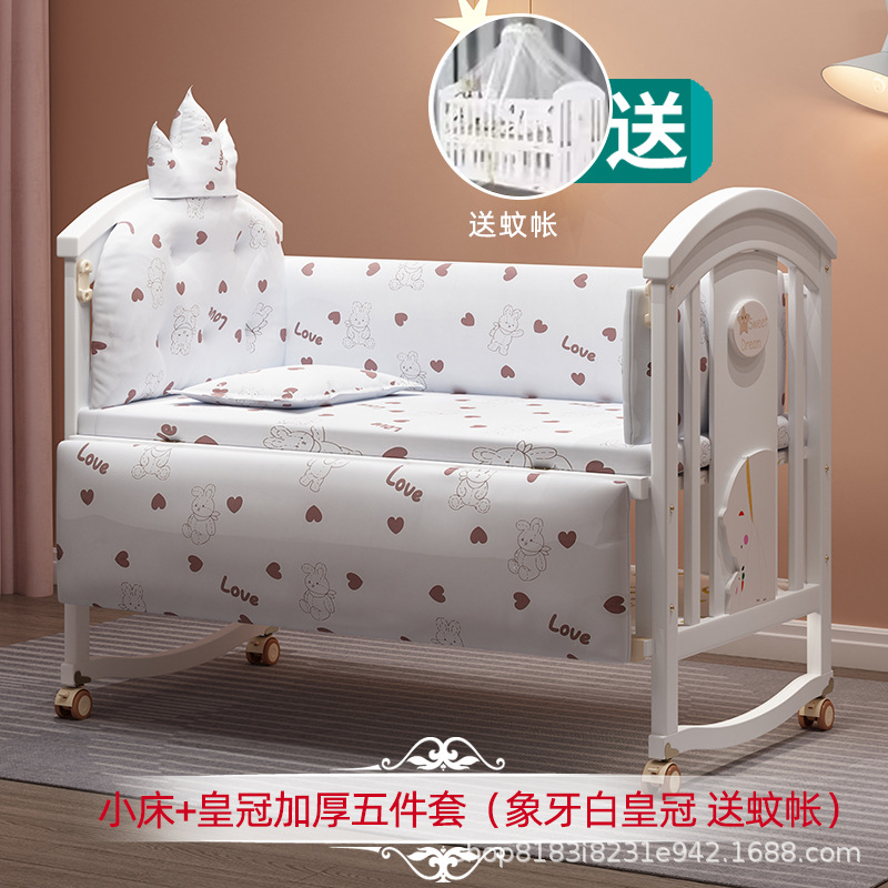 Cuna blanca europea de madera maciza