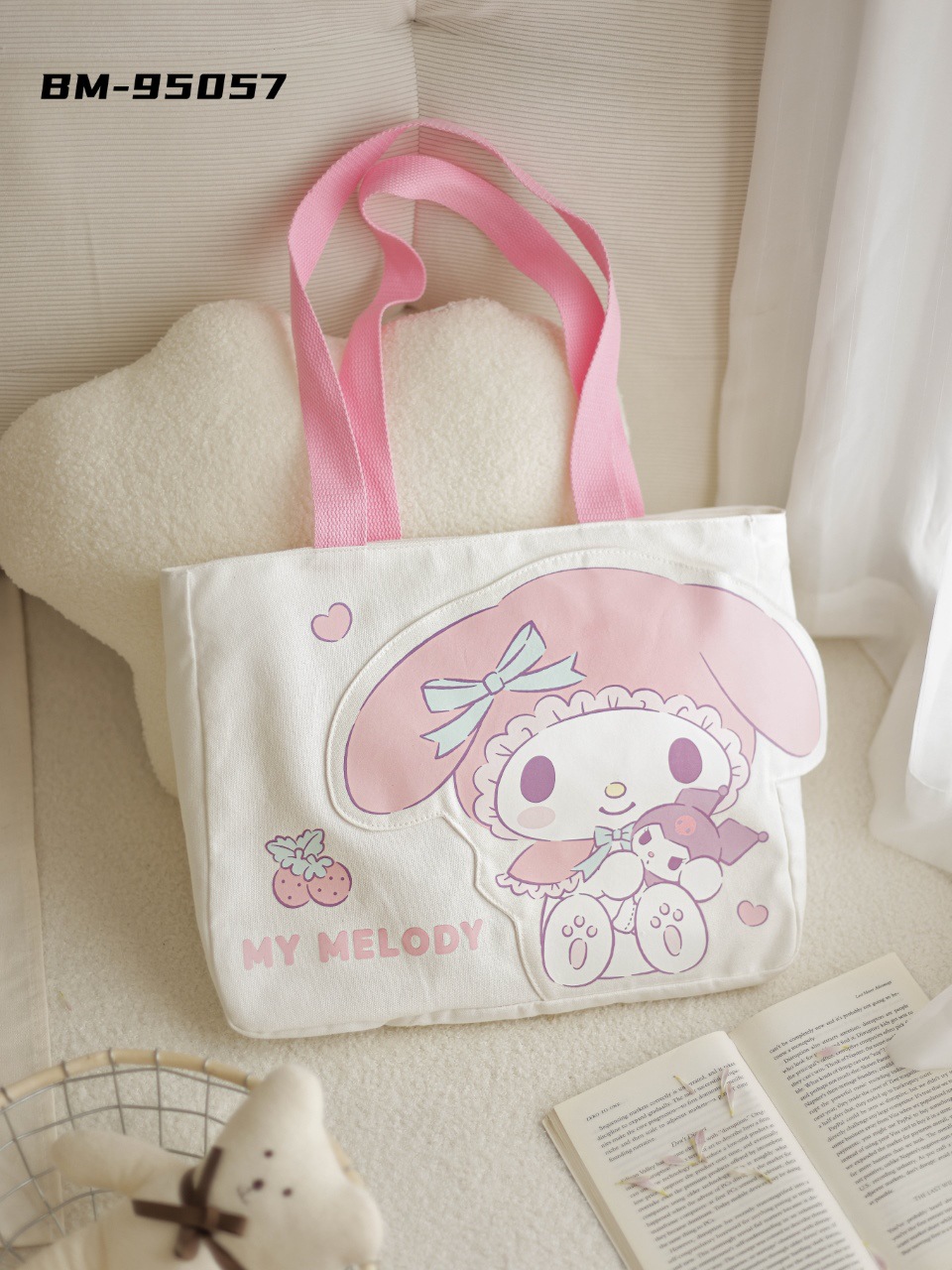 멜로디 수납 포켓 캔버스 백