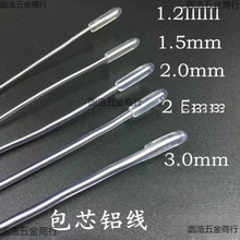 包芯铝线造型鱼骨定型包胶铝线透明软定型铝线辅料