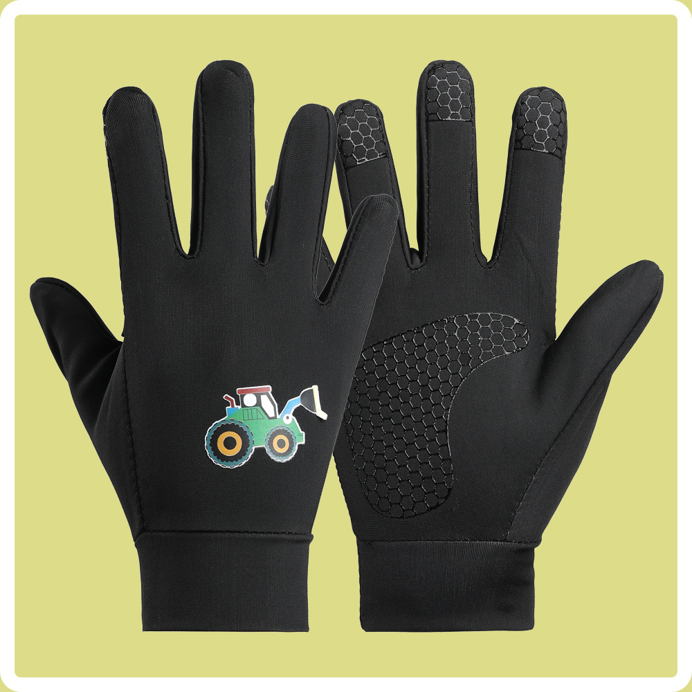 Guantes finos para niños, de secado rápido, transpirable, antideslizante, alta elasticidad, primavera, otoño, verano, ciclismo, montañismo, protección solar, guantes de seda de hielo de cinco dedos