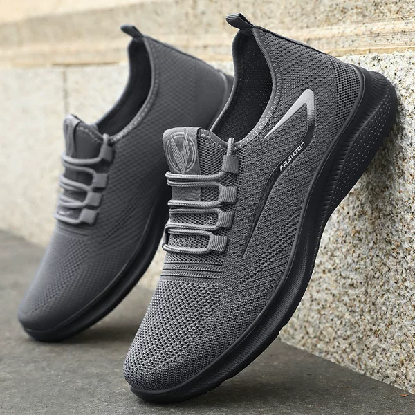 Men's Casual Shoes, Large Size, Cross-Border, Temu Fly-Knit Shoes, Breathable Mesh Shoes, Versatile Men's Shoes, Soft-Soled Comfortable Single Shoes
