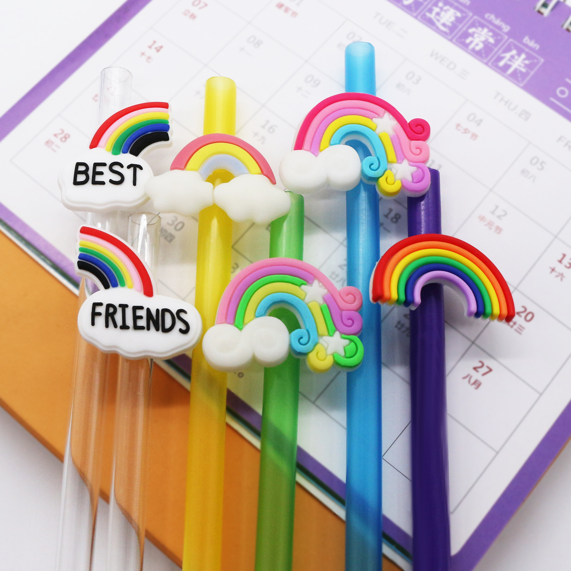 Nuevo creativo tapa de paja a prueba de polvo cubierta de paja plana bebida leche té universal de dibujos animados lindo tapa de polvo de silicona