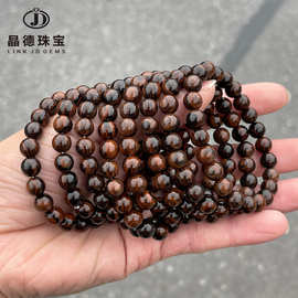 晶东珠宝 7A天然天眼红曜石手链时尚风男女通用单圈圆珠手串批发