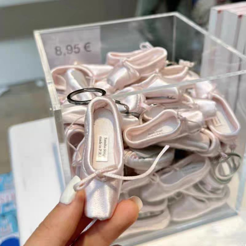 French-Style Girl's Handmade Satin Ballet Shoe Pendant, AirPods Charm, Car Keychain, Girl's Bag Pendant French-Style Girl's Handmade Satin Ballet Shoe Pendant, AirPods Charm, Car Keychain, Girl's Bag Pendant