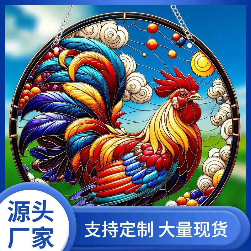 Акриловый плоский подвесной декор для дома, окна, крыльца с изображением пчелы, петуха, колибри, насекомых и цветов для украшения интерьера