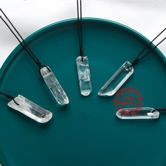 Factory Wholesale Natural White Crystal Single Crystal Hexagonal Pyramid Pendant Raw Stone Polished Demagnetized Energy Necklace Accessory