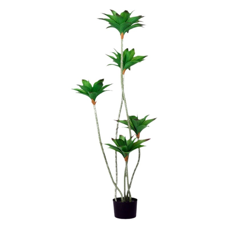 Nórdico interior gran planta verde artificial durmiendo loto Planta artificial olla sala de estar piso ventana paisaje decoración árbol