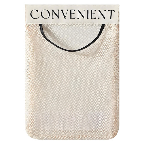 Mesh storage bag for kitchen wall-mounted trash bag, large opening junk hanger, large capacity storage bag