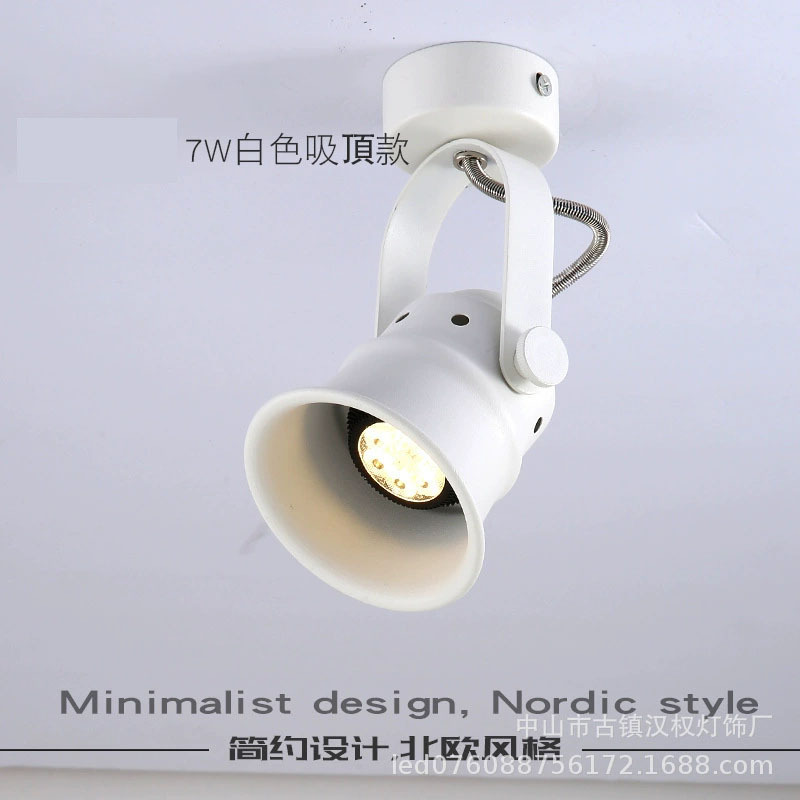 Led Ceiling Light Downlight Surface-Mounted Spotlight Adjustable Angle Single Household Small Ceiling Track Light Spotlight