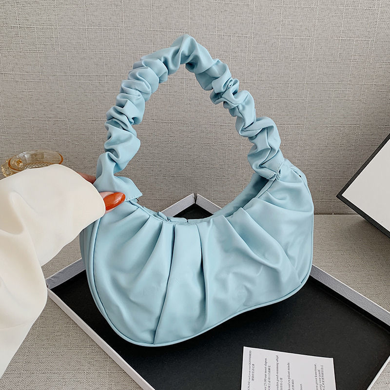 French Niche Women's Fashion Pleated Underarm New Trendy Versatile Handheld Cloud Bag Factory Wholesale_voghion.com