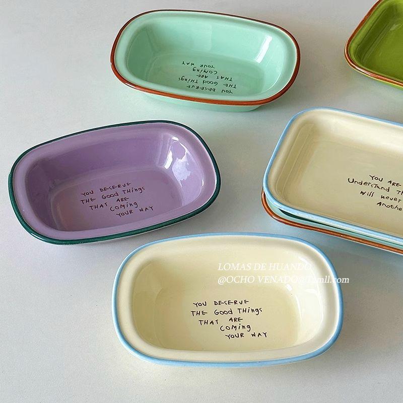 Korean Ins Style Milky Rectangular Baked Rice Bowl Grilled Bowl for One Person Fruit Salad Pasta Bowl Brunch Plate Korean Ins Style Milky Rectangular Baked Rice Bowl Grilled Bowl for One Person Fruit Salad Pasta Bowl Brunch Plate