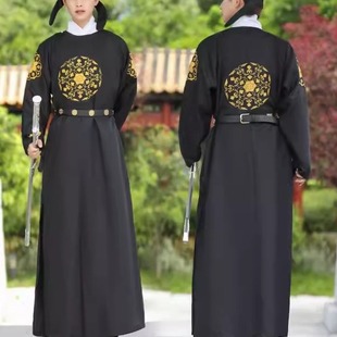 Hanfu men's Tang round neck robe scholar handsome martial arts chivalrous warrior recovery Chinese style ancient style student