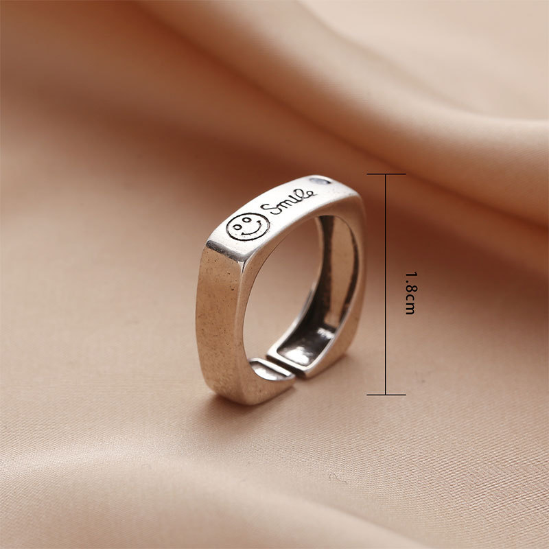 Korean version Dongdaemun Taeyin Castle ring, a retro, aged, individualistic, and cool style open ring accessory on Instagram pic 6