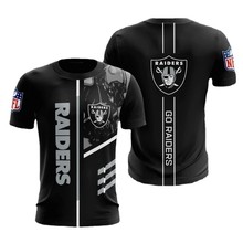 2022夏季歐美男裝突襲者橄欖球NFL32隊伍齊3d圓領短袖寬松T恤