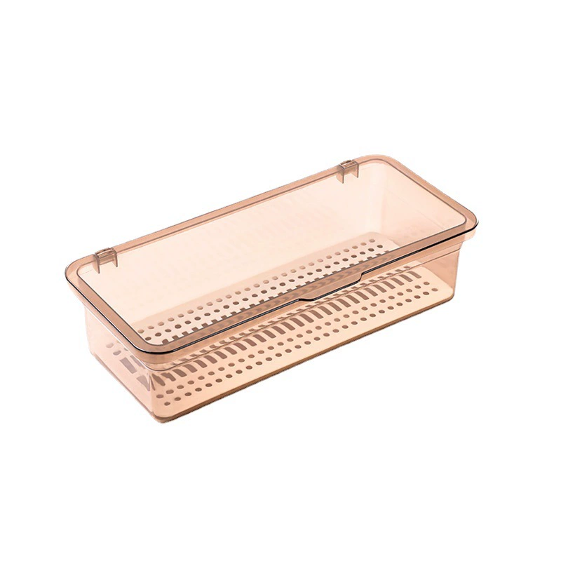 Makeup Storage Box (INS) — Rectangular Transparent ABS+PP Organizer, 27×11.5×6.5 cm
