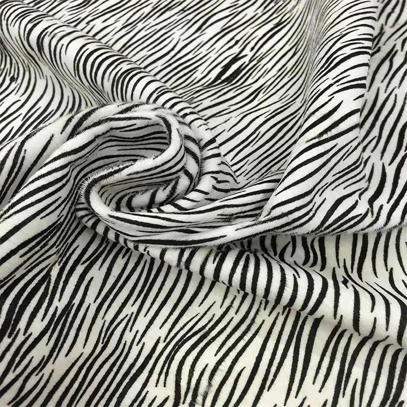 厂家优惠现货真马毛皮斑马纹diy手工用途鞋包服装装饰皮料可裁剪