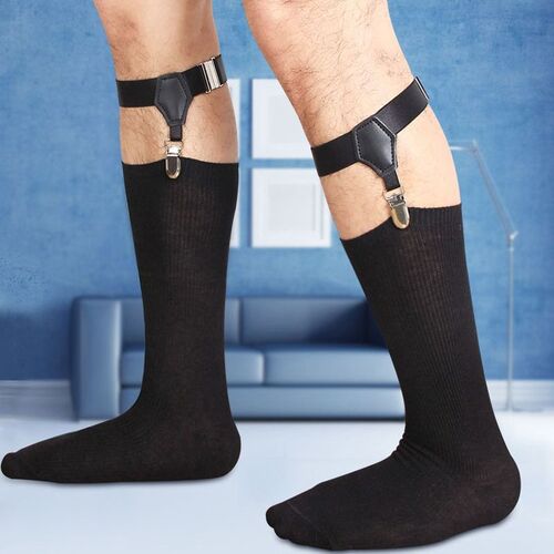 Men's stocking holder, leg ring garter belt, European and American formal gentleman's calf socks, non-slip, men's stockings, cotton stocking holder