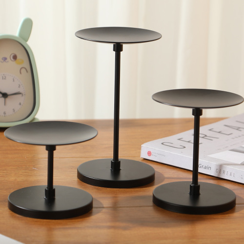 Cross-border black candlestick creative tray candle holder European candlestick set home decoration craft ornaments