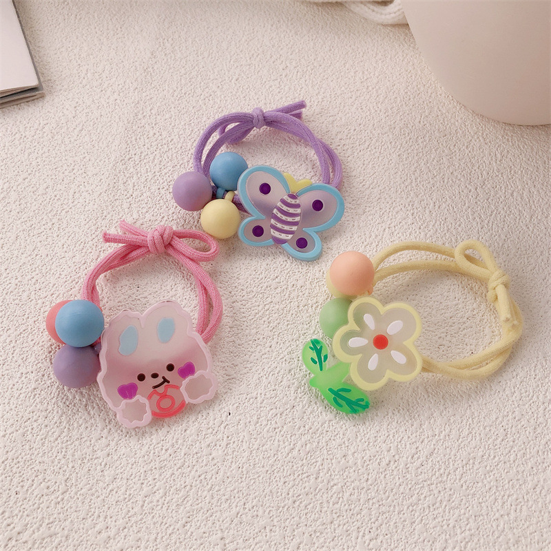 Chica dulce flor anillo de cabello adorable banda de goma de alta elástica cabello de cabello de cabello de cabello de cola de caballo al por mayor