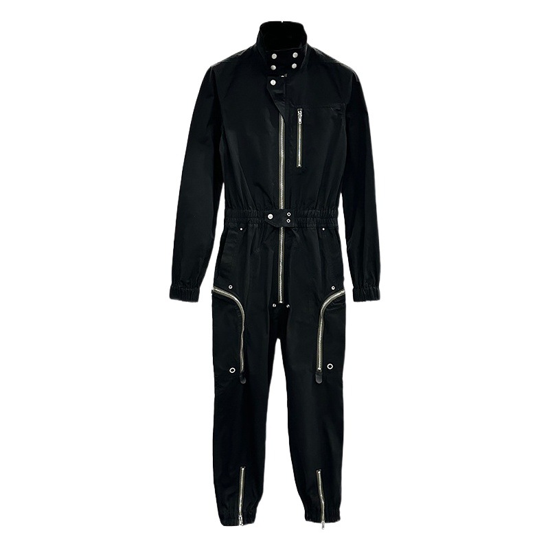 SUBHUMAN Unisex | Estilo Oscuro y Novedoso, Diseño Único con Múltiples Cremalleras, Mono de Motociclista para Trabajo, Atuendo de Otoño