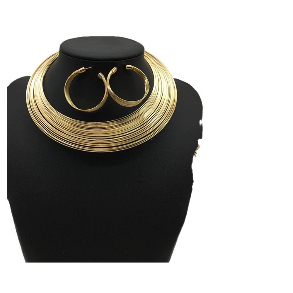 Ожерелье для невесты, цепочка, металлический комплект, чокер, аксессуар, комплект из 4 предметов