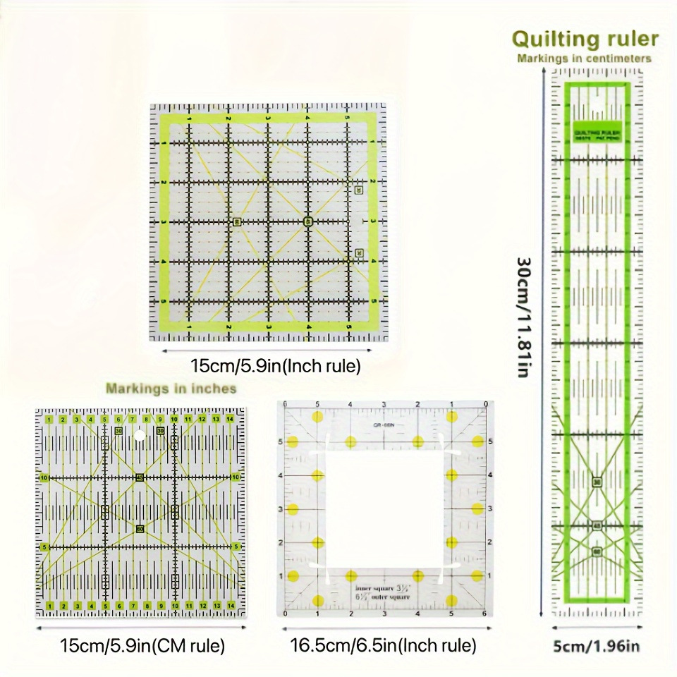 Herramienta de mosaico de costura de bricolaje regla de mosaico cuadrado regla de costura regla regla de corte 15*15CM