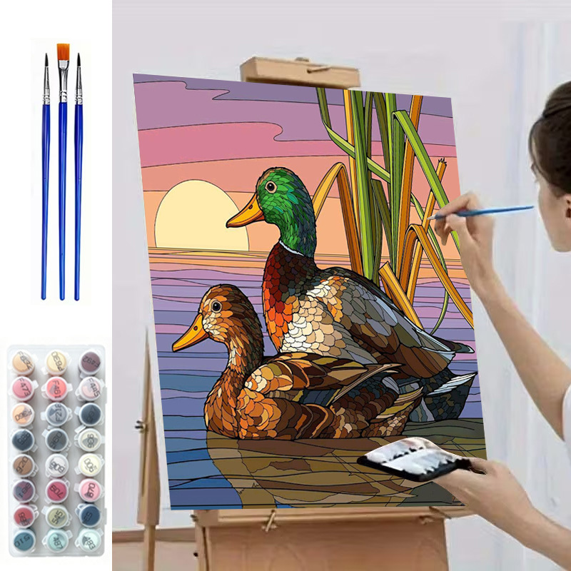 Ozon Miyazaki Jun pintura al óleo digital de verano DIY relleno manual de color curación con combinación de marcos interiores decoración de Sala de estar estilo INSI image 8